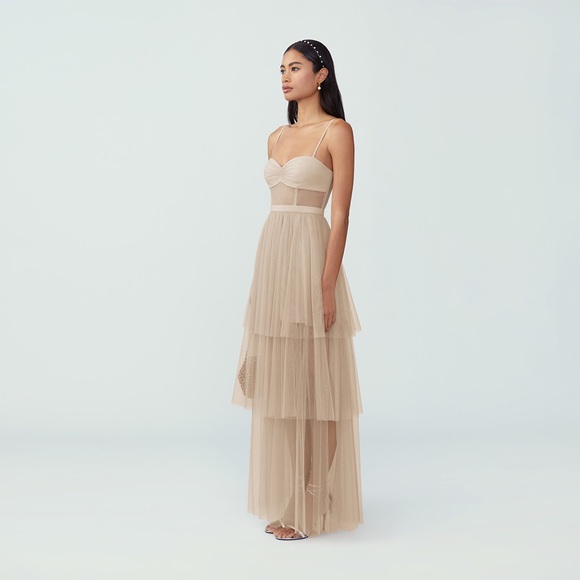 Fame and Partners Corset Tiered Gown NWOT - Picture 2 of 8